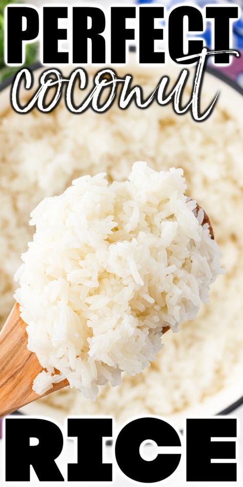 BEST COCONUT RICE RECIPE Cocnut Rice, Coconut Milk Rice, Creamed Rice, Coconut Rice Recipe, Rice Side, Rice Ingredients, Coconut Rice, Canned Coconut Milk, Coconut Recipes