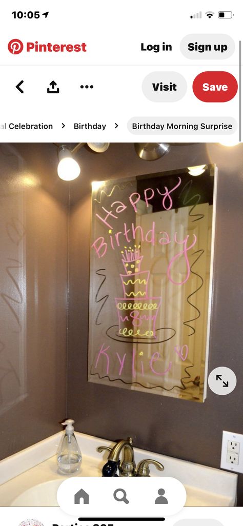 Birthday Morning Surprise, Birthday Morning, Birthday Surprise, Birthday Celebration, Lighted Bathroom Mirror, Bathroom Mirror, Birthday Gifts, Mirror, Tags