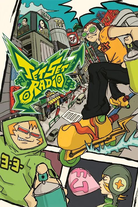 Jetset Radio, Jet Grind Radio, Pictures Of Barbie, Weirdest Pictures, Cartoon Tips, Radio Video, Jet Set Radio, 2000s Art, Retro Gaming Art