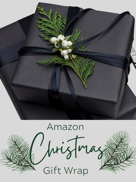 Black Wrapping Paper Ideas, Black Christmas Gift Wrapping, Black Christmas Wrapping Ideas, Brown Wrapping Paper Ideas Christmas, Black Wrapped Christmas Presents, Black And Brown Gift Wrapping, Black Christmas Wrapping, Wrapping Aesthetic, Kraft Paper Christmas Wrapping