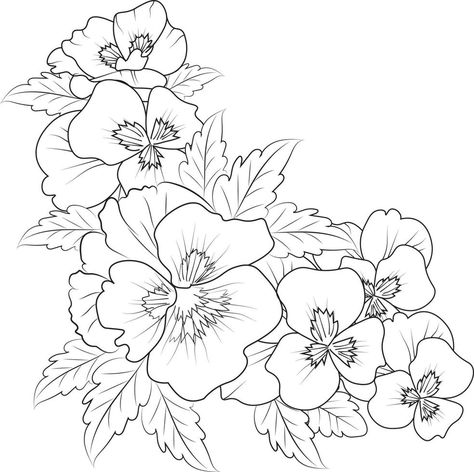 Realistic pansy flower coloring pages pansy flower tattoo drawing, Rhinegold drawing, flower cluster drawing, Cute flower coloring pages, illustration vector art, black pansy tattoo. Pansy Outline Drawing, Pansy Coloring Pages, Panseys Flower Drawing, Pansy Shoulder Tattoo, Pansies Flower Tattoo, Cluster Of Flowers Drawing, Flannel Flower Drawing, Pansy Flower Tattoos, Pansy Flower Drawing