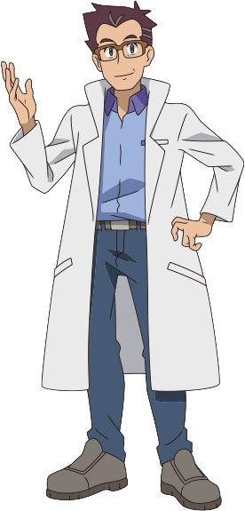 Fair Skin Green Eyes, Cringe Core, Brock Pokemon, Pokemon Gym Leaders, Gray Streaks, Maroon Hair, Pokemon Rpg, Animated Clothes, White Lab Coat