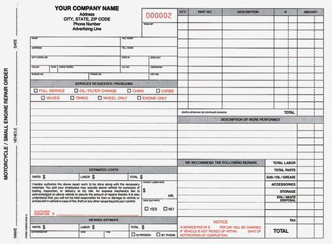 SERO-635-3 Mortorcycle/Small Engine Repair Order Small Engine Repair Business, Small Engine Repair Shop Layout, Small Engine Repair, Lawn Mower Repair, Order Template, Business Workshop, Auto Body Shop, Mold Remediation, Engine Repair