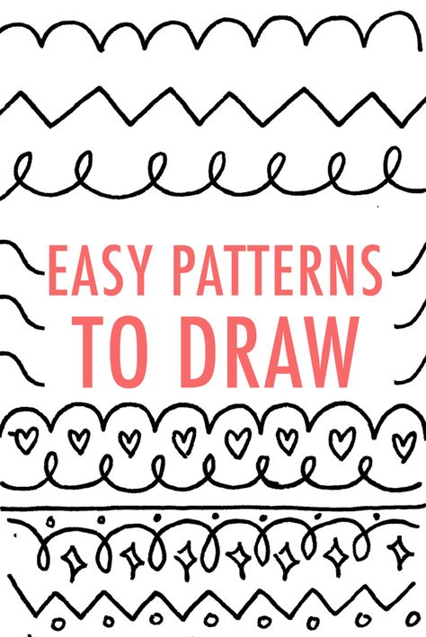 Easy Patterns to Draw: Design Your Own Pattern | Craftsy Patterns To Draw, Easy Patterns To Draw, Easy Zentangle, Pattern Design Drawing, Drawing Patterns, Easy Patterns, Easy To Draw, Simple Designs To Draw, Bullet Journal Doodles