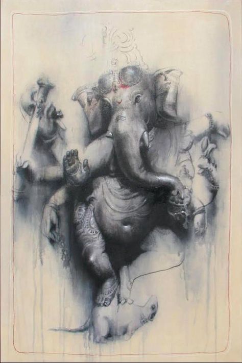 Lord Ganesha Art, Ganesha Drawing, Ganesh Art Paintings, Ganesha Tattoo, Pencil Sketch Images, Happy Ganesh, Indian Sculpture, Ganesh Art, Lord Ganesha Paintings