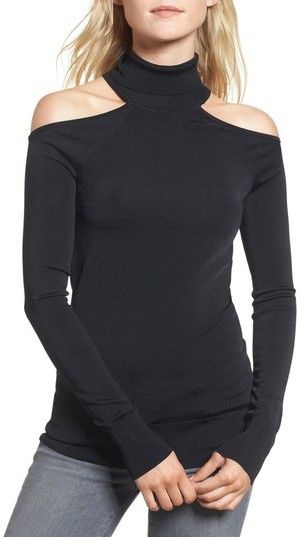 Trouve Cutout Turtleneck Sweaters Black, Cut Out Top, Shoulder Tops, Chunky Block Heels, Turtle Neck Top, Vince Camuto, Bootie, Almond, Open Shoulder Tops