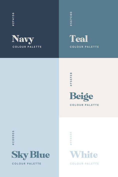 Love this light & calm blue website color palette for an psychologist! Click to see the perfect mix of modern & feminine tones for your next project! #websitedesign #colorpalette #inspiration ✨ Cool Toned Palette, Blue Logo Palette, Pantone Blue Palette, Cool Tone Colour Palette, Colors For Website, Color Palette Cool Tones, Dentist Color Palette, Light Blue Color Pallete, Light Blue Pallete