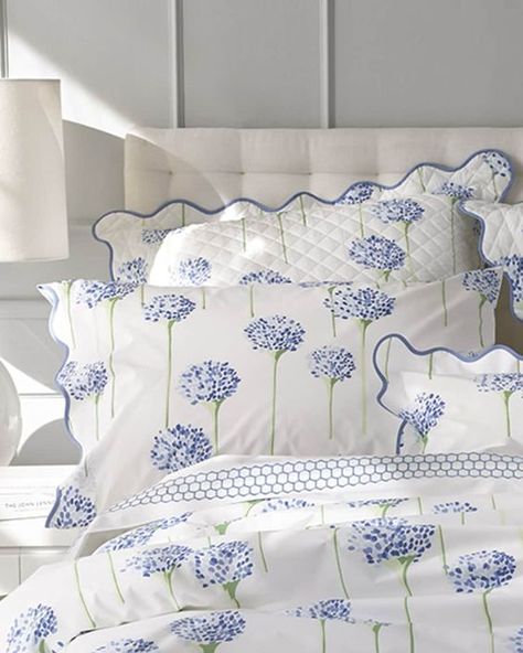 Matouk Charlotte Boudoir Sham Matouk Charlotte Bedding, Matouk Bedding, Lulu Dk, Luxury Linens, Sham Bedding, Beach Bedroom, Bed Linens, Blue Bedding, Elegant Home Decor