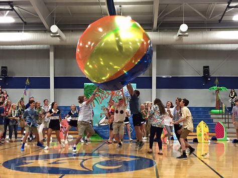 Hawaiian Themed  Pep Rally 8•26•16 Class Game Hawaiian Pep Rally Games, Pepfest Games, Hawaiian Cheer Theme, Aloha Pep Rally, Hawaiian Themed Pep Rally, Pep Rally Activities, Rally Game Ideas, Beach Pep Rally, Fun Pep Rally Games