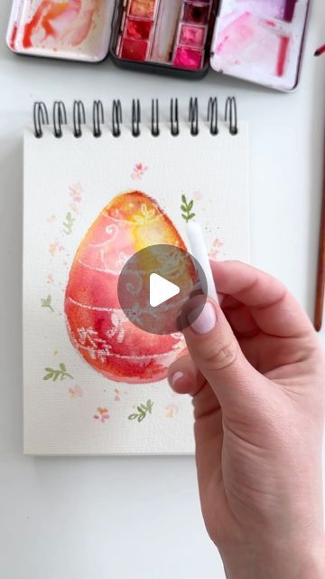 Anna Koliadych on Instagram: "Sharing another idea for an Easter card with watercolor. The resist technique uses a wax candle 🎨🕯️😉. #watercolor #watercolortutorial #eastereggs #easter #craft" Easter Greeting Cards Handmade, Egg Watercolor, Watercolor Doodles, Easter Paintings, Egg Card, Easter Cards Handmade, Learn Watercolor Painting, Easter Stuff, Painting Pictures