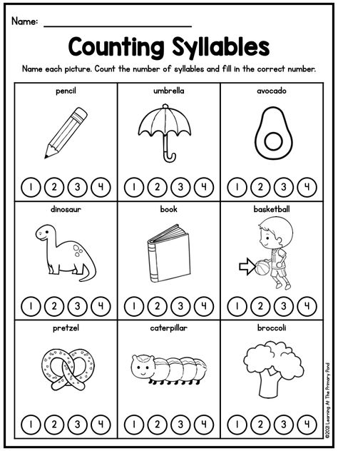 Syllable Worksheet For Grade 1, Syllables For Kindergarten, Syllable Deletion Activities, How To Teach Syllables, Syllabication Worksheets, Syllables Kindergarten, Open And Closed Syllables, Prek Reading, Syllable Division Rules