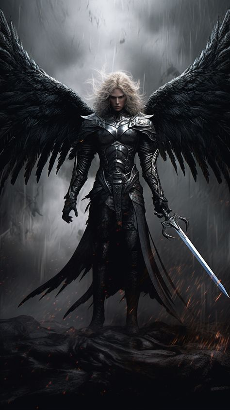 Battle angel created with AI by Amanda Church Black Winged Angel, Jennifer Healy, Angels With Swords, Angels In Armor, Throne Angel Art, Warrior Angels, Warrior Angel Woman, Arch Angels, Seraph Angel