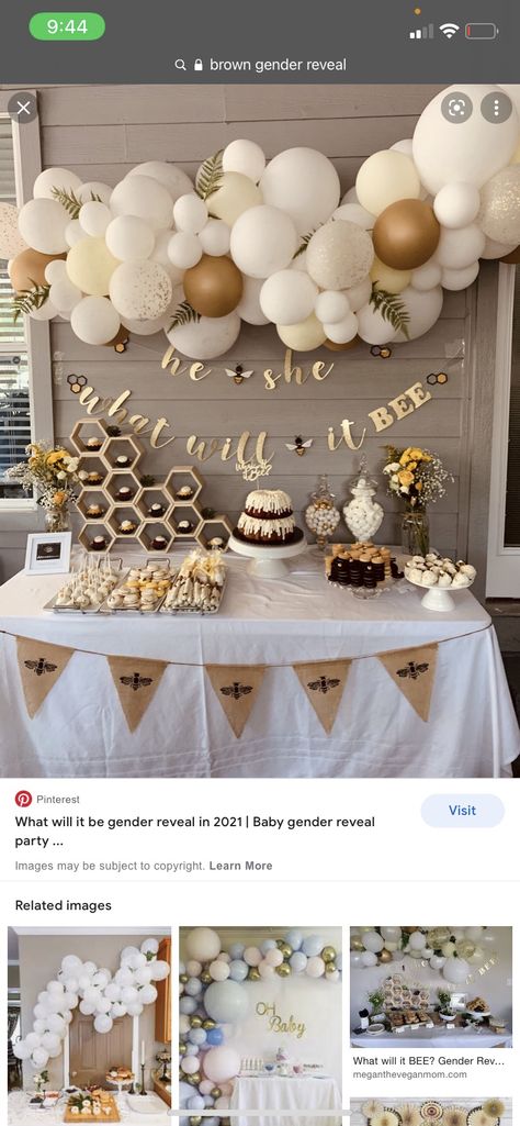 New Theme Gender Reveal, Which Will It Bee Gender Reveal, Gender Neutral Gender Reveal Decorations, What'll It Bee Gender Reveal, Gender Reveal Ideas White And Gold, Bee Gender Reveal Ideas For Party, He She What Will It Bee Gender Reveal, Gender Reveal Ideas Rustic, Gender Reveal Ideas For Party Theme Neutral