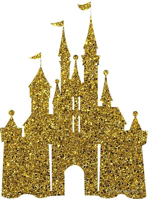 Gold Sticker by darrianrebecca in 2022 | Diy princess party, Princess diy, Sweet 16 cinderella theme Disney Castle Cake Topper, Sweet 16 Cinderella Theme, Diy Princess Party, World Father's Day, Castle Cake Topper, Minnie Mouse Theme Party, Disney Princess Castle, Castle Silhouette, Walt Disney Princesses