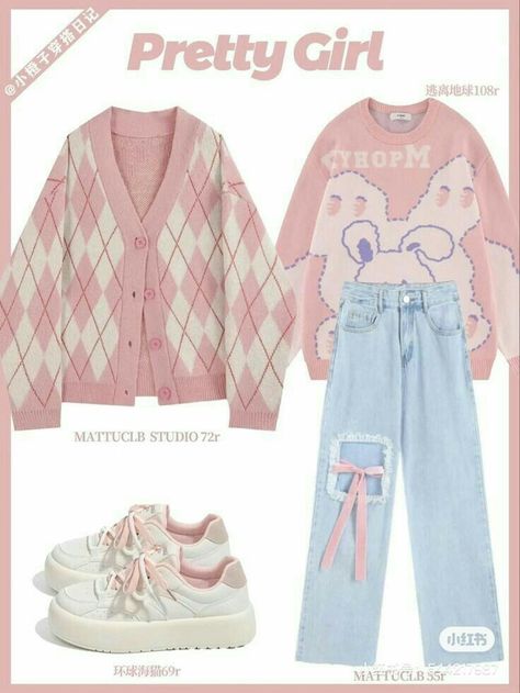 Sanrio Outfits, Cutesy Outfit, Peony Aesthetic, Kawaii Outfit Ideas, Street Outfits, Aesthetic Streetwear, Kawaii Fashion Outfits, Fairy Grunge, Easy Trendy Outfits