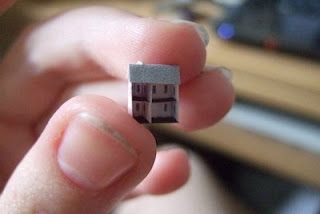 Miniature paper dollhouse for the dollhouse nursery Tiny Paper Houses, Micro Dollhouse, Dollhouse Collection, Pink Dollhouse, Outside Fall Decor, Laser Cut Paper, Four Rooms, Antique Dollhouse, Tiny Gifts