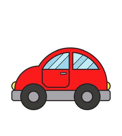 Cute Car Outline Drawing Drawing Ideas Easy Car, Small Car Drawing, Toy Car Drawing, Car Simple Drawing, Car Outline Drawing, Car Drawing Simple, Car Cartoon Drawing, Car Easy Drawing, Cars Drawing Easy