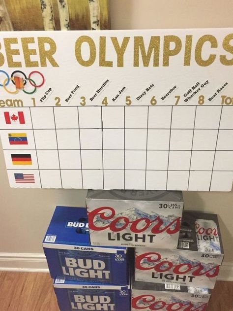 Bachelor party, Beer Olympics! #campgamesbachelorette - #Bachelor #beer #campgamesbachelorette #Olympics #party Beer Olympics Party, Summer Olympics Party, Beer Olympics Games, Bachelor Party Games, Olympic Theme Party, Thanksgiving Games For Adults, Beer Olympics, Beer Games, Beer Olympic