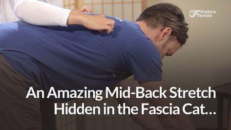 An Amazing Mid-Back Stretch Hidden in the Fascia Cat… Mid Back Stretches For Tightness, Mid Back Stretches For Pain, Mid Back Stretches, Fascia Release, Fascia Stretching, Fascia Blasting, Mid Back Pain, Pilates Stretches, Back Stretching