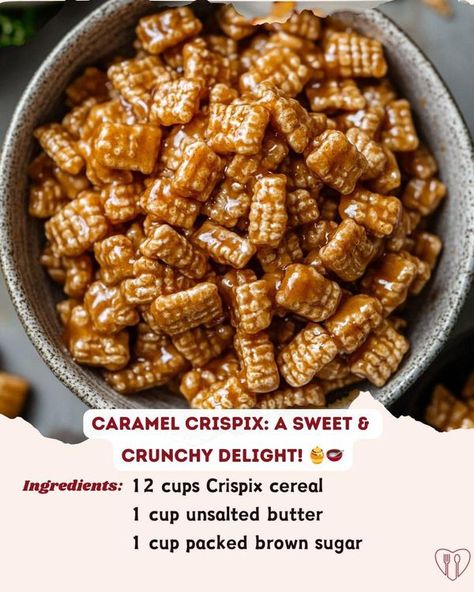 Caramel Crispix Recipe, Crispix Cereal, Marion Grasby, Easy Candy Recipes, Christmas Candies, Snack Mixes, Grandma Cooking, Giada De Laurentiis, Chex Mix