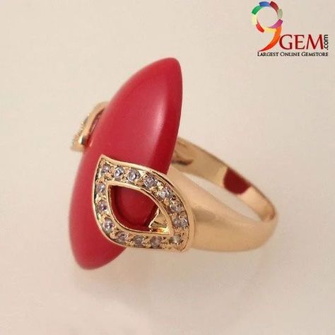 Coral Rings, Coral Stone Ring, Red Coral Ring, Coral Jewelry Set, Good Relationships, Black Pinterest, Indian Jewelry Earrings, Gold Bridal Jewellery Sets, Coral Gemstone