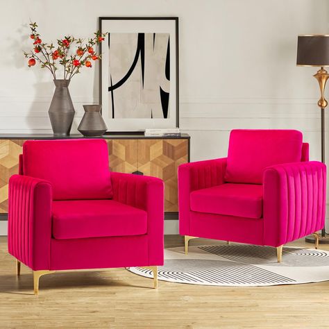 PRICES MAY VARY. ⭐⭐【Elegant Velvet Accent Chair】- Our unique luxe accent chair with metal base and contrast color fabric infuses an exquisite accent to your main furniture to create that modern cozy atmosphere in your home and enhances the surrounding decor. ⭐⭐【Soft Velvet Fabric Armchair】- The living room chair adopts a soft velvet finish. The velvet fabric has a delicate touch and does not shed hair or balls, does not cause any irritation to the skin. Velvet is durable and not easy to fade. Fo Velvet Club Chair, Comfy Reading Chair, Rv Furniture, Comfy Reading, Upholstery Cushions, Velvet Accent Chair, Velvet Accents, Salon Ideas, Modern Chair