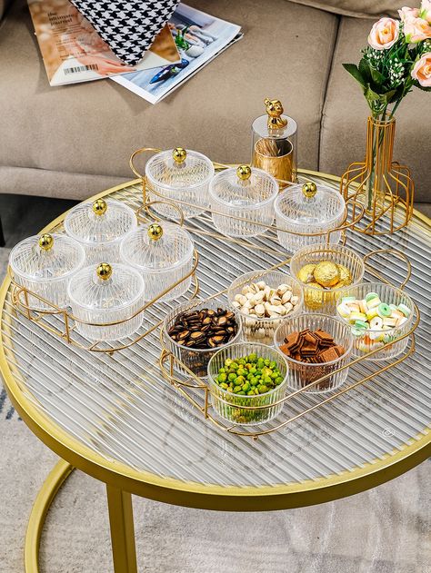 Clear  Collar  PS  Single Trays Embellished   Kitchen & Dining Aesthetic Utensils, Modern Kitchen Utensils, Nut Jar, Snack Platters, Nuts Snacks, Cookies Jar, Bedroom Ideas For Small Rooms Cozy, Kitchen Christmas Gifts, Cookie Storage