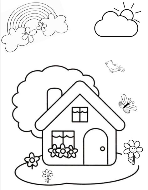 Painting Worksheet, Kids Colouring Printables, Coloring Pictures For Kids, Free Kids Coloring Pages, Kindergarten Coloring Pages, Preschool Coloring Pages, Kid Coloring Page, Spring Coloring Pages, صفحات التلوين