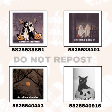 My decals can be found on instagram @xroblox_decalsx Black And White Picture Codes For Bloxburg, Bloxburg Poster Codes Halloween, Fall Image Id Bloxburg, Halloween Picture Decals Bloxburg, Bloxburg Halloween Painting Codes, Decals Bloxburg Aesthetic, Halloween Decal Codes Royale High, Halloween Decal Bloxburg, Club Roblox Image Id Codes Halloween