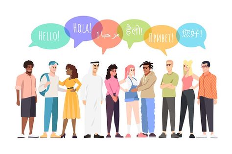 Say Hello In Different Languages, Elements Of Communication, Hello In Different Languages, Different Nationalities, Communication Illustration, Flat Character, Person Illustration, Harmony Day, Communication Icon