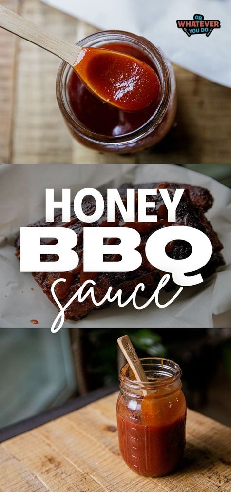 Honey BBQ Sauce Honey Bourbon Bbq Sauce Recipe, Homemade Clean Bbq Sauce, Honey Barbecue Sauce Recipe, How To Make Homemade Bbq Sauce, Easy Honey Bbq Sauce, Bbq Sauce With Honey, Homemade Bbq Sauce Easy Quick, Honey Bbq Recipes, Bbq Sauce Without Ketchup