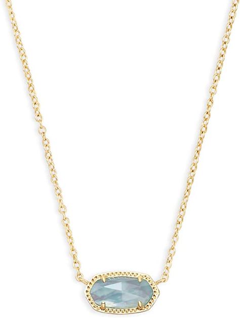 Kendra Scott Elisa Pendant Necklace for Women, Fashion Jewelry, 14k Gold-Plated Blue Kendra Scott, Elisa Pendant Necklace, Short Pendant Necklace, Kendra Scott Elisa, Rose Gold Quartz, Kendra Scott Necklace, Sapphire Color, Kendra Scott Jewelry, Gorgeous Necklaces