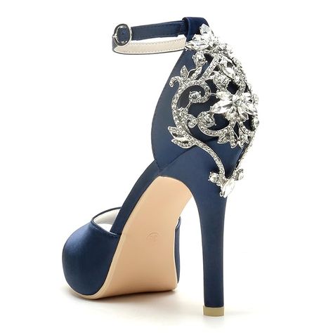 Maroon Navy Blue And White Wedding, Royal Blue Quince Heels, Navy Heels Wedding, Navy Blue Burgundy Gold Wedding, Blue And Silver Heels, Quince Planner, Midnight Blue Wedding Theme, Black And Blue Wedding, Quinceanera Heels