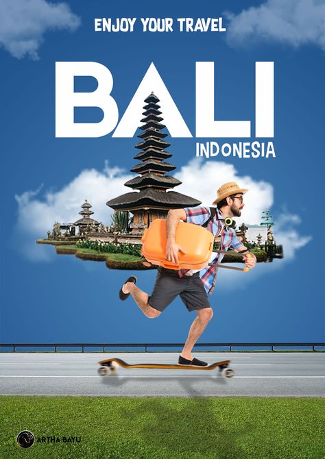 Tour and Travel flyer and poster by Dany Swasono Travel Tour Poster Design, Travel Advertising Design, Bali Travel Photography, Visit Bali, Travel Flyer, Digital Advertising Design, Minimal Travel, A4 Document, Travel Advertising