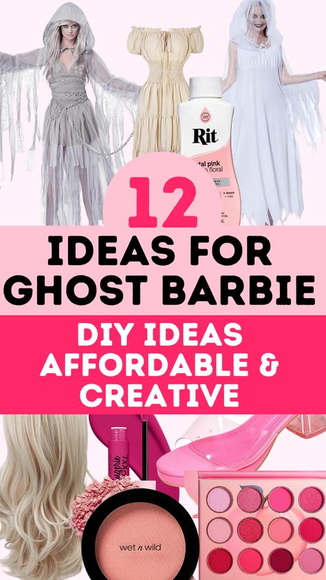 Barbies Costumes, Ghost Barbie, Haunted Barbie, Barbie Halloween Costume For Women, Scary Barbie, Different Barbies Costumes, Barbie Costume Ideas, Halloween Costume 2023, Halloween Costume Game