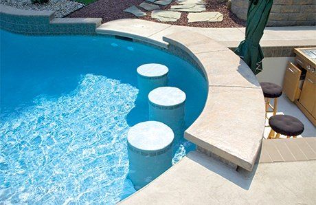 Swim Up Bars, Pool Bar Ideas, Pool Bar Design, Blue Haven Pools, Walk Ideas, Pool Side Bar, Backyard Swimming Pool, Bar Photos, Inside Pool