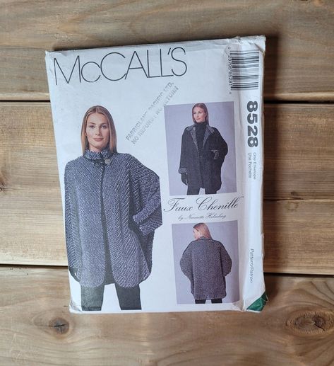 Faux Chenille, Big Sleeves, Paper Sewing Patterns, Wrap Jacket, Motif Vintage, Mccalls Sewing Patterns, Mccalls Patterns, Oversized Coat, Professional Dresses