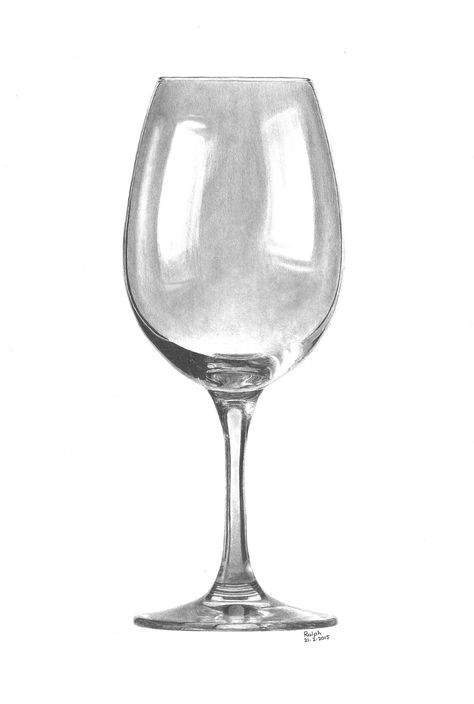 Wine Glass, in graphite Desen Realist, Couple Drawing, Pottery Vases, Drawing Eyes, Pencil Shading, Object Drawing, Sculpture Ideas, Seni 3d, Still Life Drawing