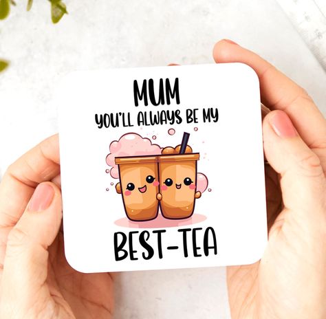 This unique, high-quality coaster makes the perfect gift for mum. Give your mother a custom gift that will last. Great Mothers Day gift for mum and for all occasions. [POSTAGE] UK orders are sent via Royal Mail 2nd class and typically arrive within 2-3 days.  International orders are sent via Royal Mail 'International Standard'. Orders within Europe usually arrive within 7-10 days and 2 - 3 weeks for those outside Europe. Best Birthday Card For Best Friend, Best Gifts For Mothers Birthday, Crafts Gifts For Friends, Things To Try With Your Bestie, Good Birthday Gifts For Mom, Cute Card For Birthday, Unique Diy Gifts For Him, Cute Card Ideas For Mom, Mother's Birthday Card Ideas