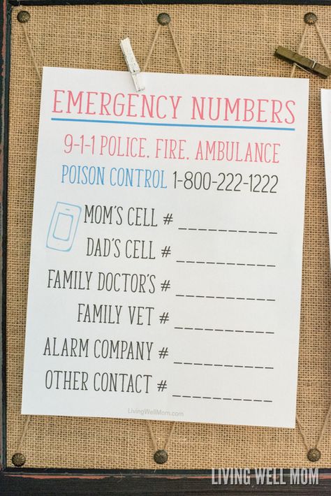 Is your family ready if an emergency happens? Get a FREE PRINTABLE Emergency Numbers List here, plus more printables and simple home safety ideas for family peace of mind. Emergency Numbers For Kids, Emergency Contact List Printable Free, Emergency Numbers Printable, Emergency Contact Printable, Babysitting Tips, Organize Desk, Kids Charts, Sea Scouts, Emergency Contact List