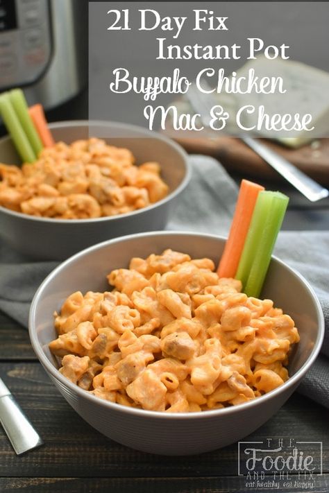 Easy 21 Day Fix Recipes Dinner, Buffalo Chicken Mac And Cheese Healthy, Healthy Buffalo Mac And Cheese, Instant Pot Buffalo Chicken Mac N Cheese, 21 Day Fix Dinner Recipes, 21 Day Fix Lunch, 21 Day Fix Recipes, 21 Day Fix Meal Plan, Beachbody Recipes