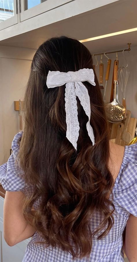 cute hairstyle, hairstyle with bow, half up with bow, easy hairstyle with bow, Simple hairstyle with bow, Hairstyle with bow for wedding, Hairstyle with bow for short hair,  Hairstyle with bow for long hair, hairstyle with bow clip Cute Hairstyles With Bows, Up Cute Hairstyles, Hair Dos For Wedding, Gracie Concert, Hairstyles With Bows, Bow Hairstyles, Hair Aesthetics, Hoco 2024, Instagram Baddies