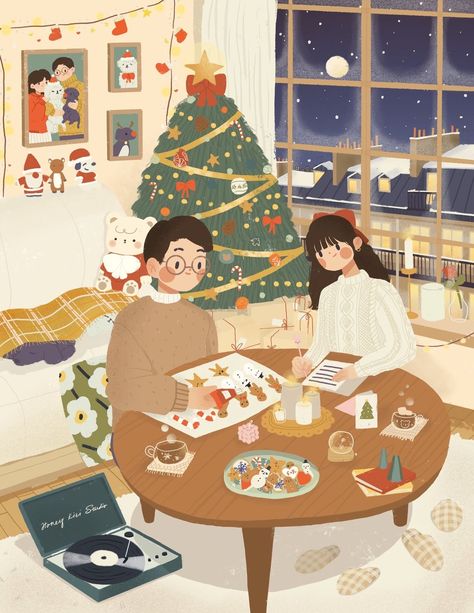 Board Games Illustration, Trip Illustration, 동화 삽화, Illustration Art Kids, Kawaii Christmas, Winter Illustration, Cute Christmas Wallpaper, Iphone Homescreen Wallpaper, Art Calendar