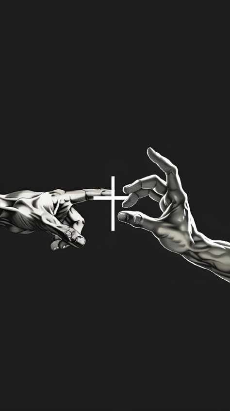 Reach out and connect with the divine. In this striking image, two sculpted hands almost touch, separated by a shining white cross. This visual reminder of our yearning for spiritual closeness speaks volumes. "Draw near to God, and He will draw near to you." - James 4:8. Save this pin & follow JesusVerse for daily inspiration. #Faith #ChristianArt #DivineConnection #SpiritualJourney #JesusVerse Hands Reaching Out Drawing, Protestant Aesthetic, Hand Reaching Out Drawing, James 4 8, Draw Near To God, Biblical Artwork, Hands Reaching Out, James 4, Divine Connections