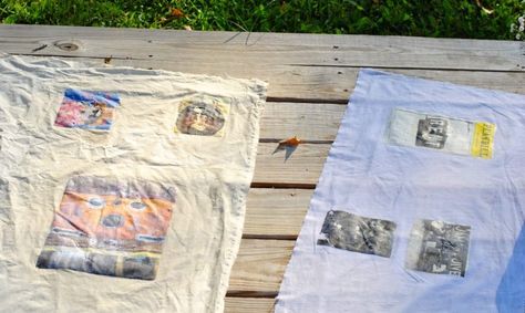 Photo Transfer To Fabric, Printing Photos On Fabric, Modge Podge Fabric, Transfer To Fabric, Canvas Photo Transfer, Photos Onto Canvas, Mod Podge Photo Transfer, Wax Paper Transfers, Photo Transfer To Paper