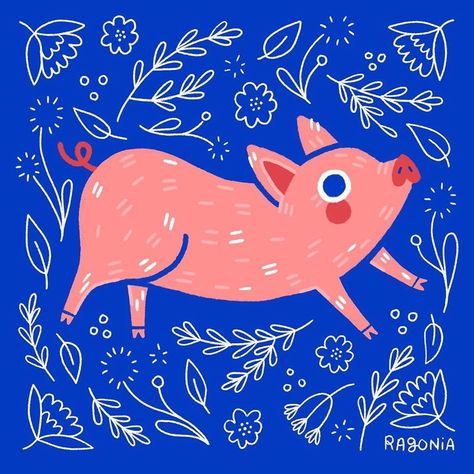 Pig Character, Pig Illustration, Illustration Art Kids, Pig Print, Clay Art Projects, Creative Artwork, Cute Disney Wallpaper, Happy Art, Funky Art