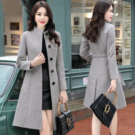 Fashion Slim-fitting Loose Woolen Coat Women Woolen Coat Woman, Coat Women Fashion, Female Style, Korean Casual, Dress Bra, Maxi Dress Formal, Woolen Coat, Coat Women, Trench Coats Women