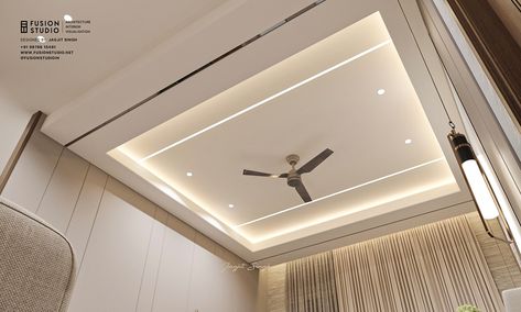 Bedroom 1 - Sonipat on Behance False Ceiling In Bedroom, Fall Ceiling Designs For Bedroom, Latest False Ceiling Designs, Simple False Ceiling Design, Luxury Ceiling Design, Bedroom Pop Design, Simple Ceiling, Simple Ceiling Design, Down Ceiling Design