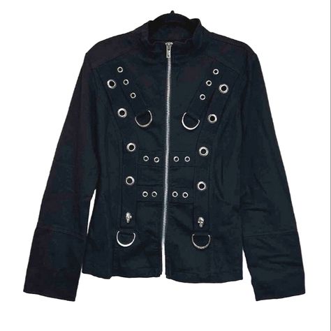 This Radass Daang Goodman Tripp Nyc Offical Skull & Grommet Super Goth Jacket Is Discontinued, Totally A Dope Item, Such A Rare And Cool Piece, Unisex Tho Mens Sz S, Perfect Goth Wear! Jacket Has Barely Been Worn Euc Fantastic Condition! 20" Pit To Pit, 25 Length Similar To Brands Like--- Killstar Boxlunch Lazy Oaf Wildfox Garage Lovesick Irregular Choice Aphrodite Social Collision Sugar Thrillz Current Mood Sourpuss Vixen Rock Steady Blackmilk Blackheart Blackcraft Cult Poster Girl Darker Wavvs Iron Fist Kreepsville Unif Asos Candies Iheartraves Rue21 Zara Cuddleweres Vampire Freaks Loungefly Nasty Gal Morbid Threads Kreepsville Teenage Runaway Vixen Grave Girls Royal Bones Horoscopez Too Mallgoth Aesthetic, Social Collision, Vampire Freaks, Goth Jacket, Blackcraft Cult, Poster Girl, Rock Steady, Black Parade, Sugar Thrillz