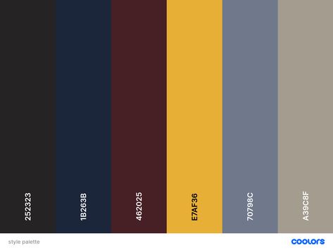 dark academia color scheme with yellow accent Yearbook Color Schemes, Academic Color Palette, Dark Academia Palette, Light Academia Color Palette, Academia Color Palette, Light Academia Colors, Colorful Academia, Dark Academia Color Palette, Floss Crafts